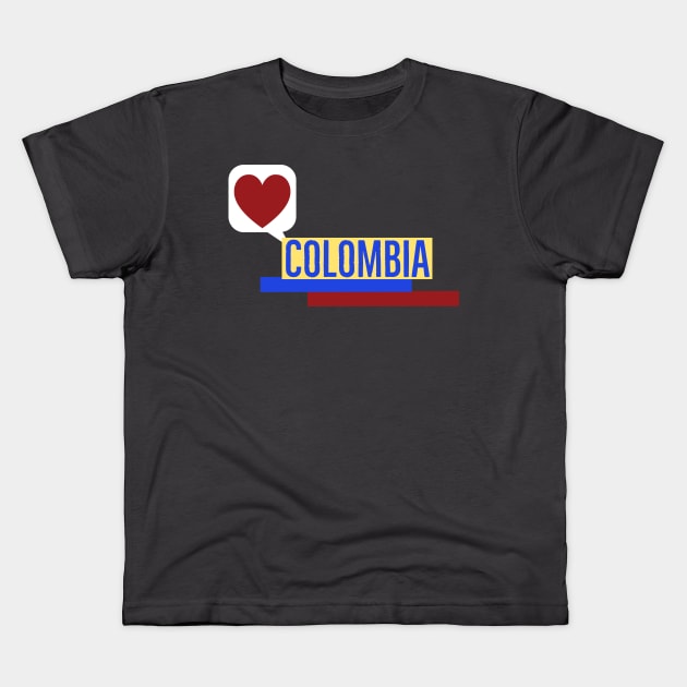 Colombia Love- Colombia Flag Kids T-Shirt by cricky